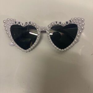 Amazon White Heart Sunglasses with Pearls